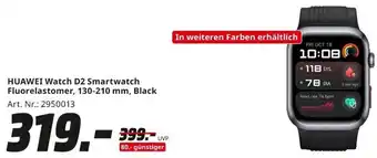 MediaMarkt HUAWEI Watch D2 Smartwatch Fluorelastomer, 130-210 mm, Black Angebot