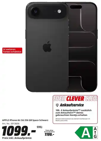 MediaMarkt APPLE iPhone Air 5G 256 GB Space Schwarz Angebot