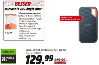 MediaMarkt Sdssde61-2t00-G30 Extreme Port Ssd 2tb Angebot