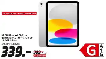 MediaMarkt APPLE iPad Wi-Fi (11th generation), Tablet, 128 GB, 11 Zoll, Silber Angebot