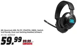 MediaMarkt JBL Quantum 400, für PC, PS4/PS5, XBOX, Switch und Handy, Over-ear Gaming Headset Schwarz Angebot