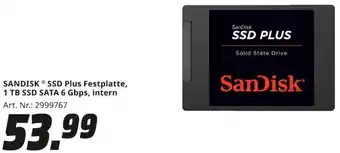 MediaMarkt SANDISK SSD Plus Festplatte, 1 TB SSD SATA 6 Gbps, intern Angebot