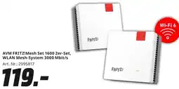 MediaMarkt AVM FRITZ!Mesh Set 1600 2er-Set, WLAN Mesh-System 3000 Mbit/s Angebot