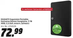 MediaMarkt SEAGATE Expansion Portable, Exclusive Edition Festplatte, 2 TB HDD, 2,5 Zoll, extern, Schwarz Angebot