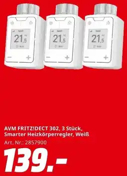 MediaMarkt AVM FRITZ!DECT 302, 3 Stück, Smarter Heizkörperregler, Weiß Angebot