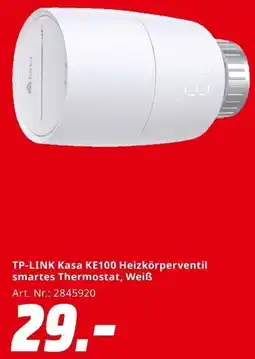 MediaMarkt TP-LINK Kasa KE100 Heizkörperventil smartes Thermostat, Weiß Angebot