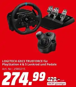 MediaMarkt LOGITECH G923 TRUEFORCE für PlayStation 4 & 5 Lenkrad und Pedale Angebot