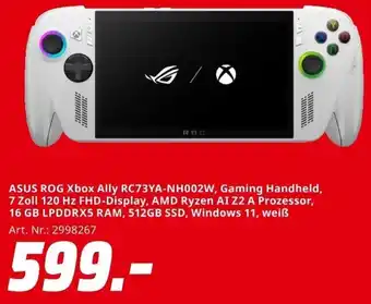 MediaMarkt ASUS ROG Xbox Ally RC73YA-NH002W, Gaming Handheld Angebot