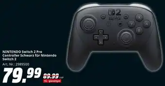 MediaMarkt NINTENDO Switch 2 Pro Controller Schwarz für Nintendo Switch 2 Angebot