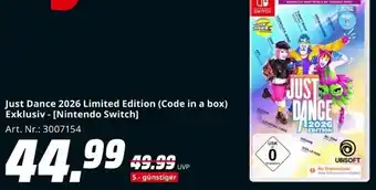 MediaMarkt Just Dance 2026 Limited Edition (Code in a box) Exklusiv - [Nintendo Switch] Angebot