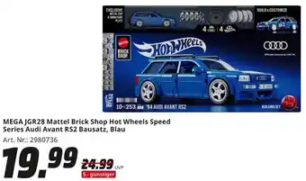 MediaMarkt MEGA JGR28 Mattel Brick Shop Hot Wheels Speed Series Audi Avant RS2 Bausatz, Blau Angebot