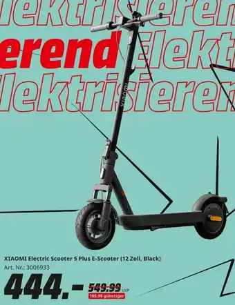 MediaMarkt XIAOMI Electric Scooter 5 Plus E-Scooter (12 Zoll, Black) Angebot