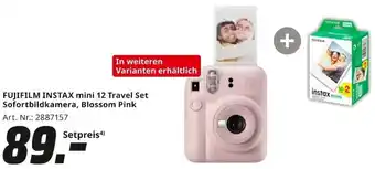 MediaMarkt FUJIFILM INSTAX mini 12 Travel Set Sofortbildkamera, Blossom Pink Angebot
