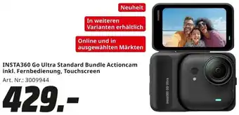 MediaMarkt INSTA360 Go Ultra Standard Bundle Actioncam inkl. Fernbedienung, Touchscreen Angebot