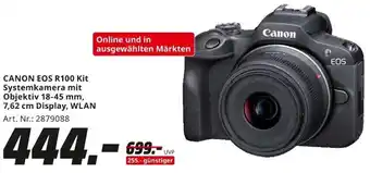 MediaMarkt CANON EOS R100 Kit Systemkamera mit Objektiv 18-45 mm, 7,62 cm Display, WLAN Angebot