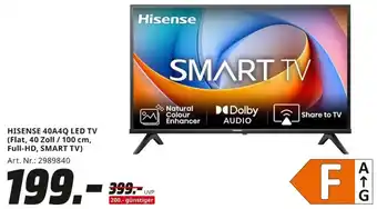 MediaMarkt HISENSE 40A4Q LED TV (Flat, 40 Zoll / 100 cm, Full-HD, SMART TV) Angebot
