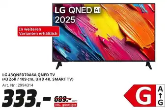 MediaMarkt LG 43QNED70A6A QNED TV (43 Zoll / 109 cm, UHD 4K, SMART TV) Angebot