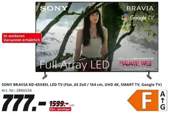 MediaMarkt SONY BRAVIA KD-65X85L LED TV (Flat, 65 Zoll / 164 cm, UHD 4K, SMART TV, Google TV) Angebot