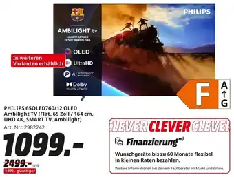 MediaMarkt PHILIPS 650LED760/12 OLED Ambilight TV Angebot