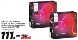 MediaMarkt PHILIPS Flux Gradient Lightstrip, 4m, Chromasync Farbmischung, Doppelpack Lichtstrip RGBWWIC Angebot