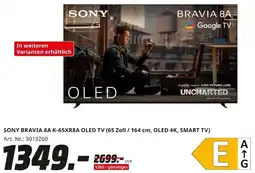 MediaMarkt SONY BRAVIA 8A K-65XR8A OLED TV (65 Zoll / 164 cm, OLED 4K, SMART TV) Angebot