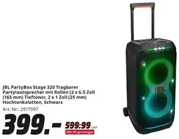 MediaMarkt JBL PartyBox Stage 320 Tragbarer Partylautsprecher mit Rollen Angebot