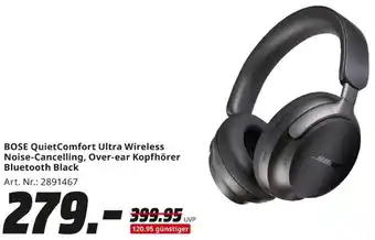 MediaMarkt BOSE QuietComfort Ultra Wireless Noise-Cancelling, Over-ear Kopfhörer Bluetooth Black Angebot