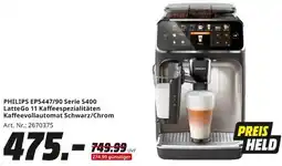 MediaMarkt PHILIPS EP5447/90 Serie 5400 LatteGo 11 Kaffeespezialitäten Kaffeevollautomat Schwarz/Chrom Angebot