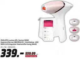 MediaMarkt PHILIPS Lumea IPL Series 9000 Haarentferner BRI955/01, 3 Aufsätze, 450 000 Lichtimpulse Haarentfernung Weiß Angebot