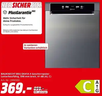 MediaMarkt BAUKNECHT BOU D641A X Geschirrspüler Angebot