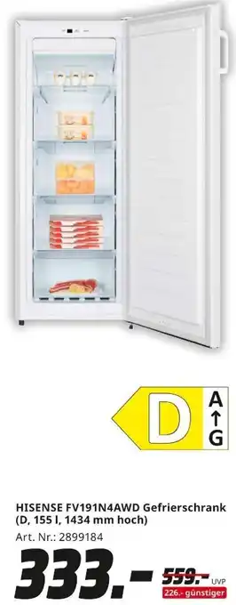 MediaMarkt HISENSE FV191N4AWD Gefrierschrank Angebot