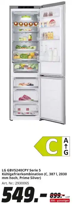 MediaMarkt LG GBV5240CPY Serie 5 Kühlgefrierkombination Angebot