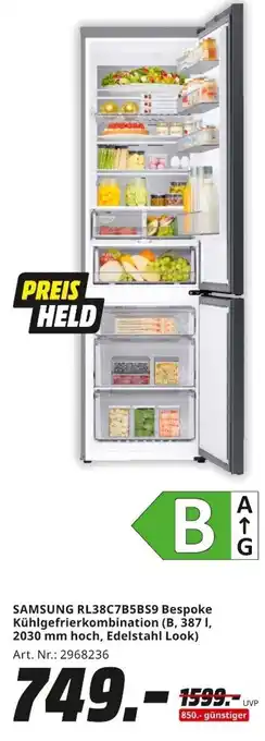 MediaMarkt SAMSUNG RL38C7B5BS9 Bespoke Kühlgefrierkombination Angebot