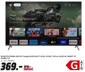 MediaMarkt PEAQ PTV 55GQU-5024 55" Google QLED UHD TV Angebot