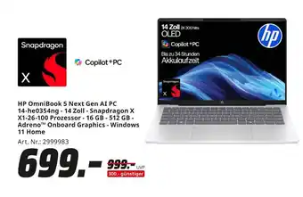MediaMarkt Hp omnibook 5 next gen ai pc Angebot