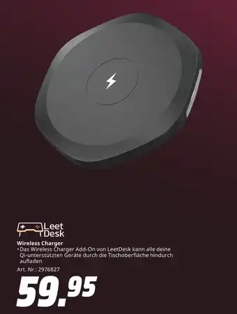 MediaMarkt Leetdesk wireless charger Angebot