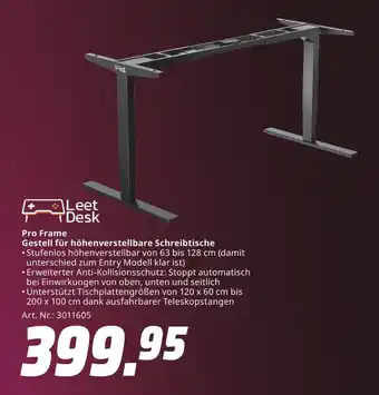 MediaMarkt Leet desk pro frame gestell für höhenverstellbare schreibtische Angebot