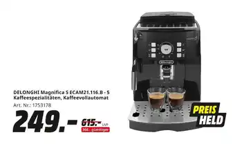 MediaMarkt Delonghi magnifica s ecam21.116.b Angebot
