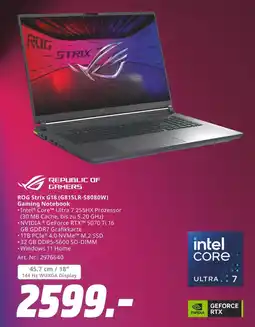 MediaMarkt Republic of gamers rog strix g18 (g815lr-s8080w) gaming notebook Angebot
