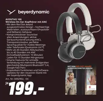 MediaMarkt Beyerdynamic aventho 100 wireless on-ear-kopfhörer mit anc Angebot