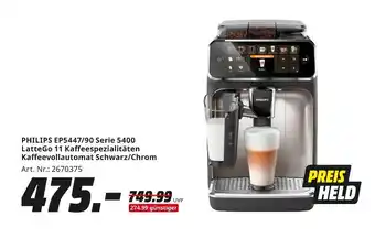 MediaMarkt Philips ep5447/90 serie 5400 lattego 11 kaffeespezialitäten kaffeevollautomat Angebot
