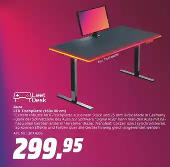 MediaMarkt Leet desk aura led tischplatte (160x80 cm) Angebot