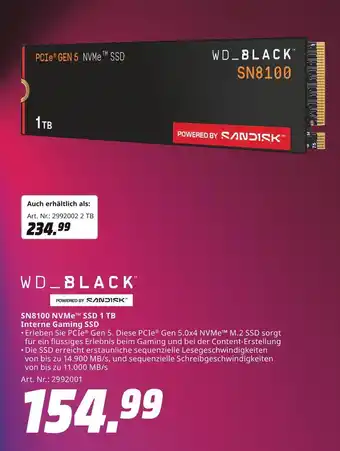 MediaMarkt Wd_black sn8100 nvme ssd 1 tb Angebot