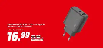 MediaMarkt Samsung c&t 45w 2 port ladegerät Angebot