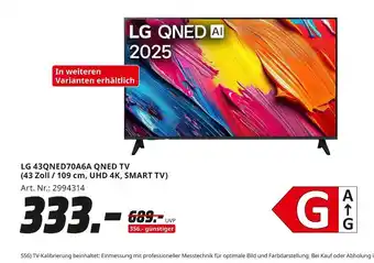 MediaMarkt Lg 43qned70a6a qned tv Angebot