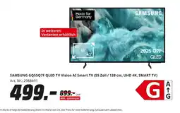 MediaMarkt Samsung gq55q7f qled tv vision ai smart tv Angebot