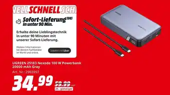 MediaMarkt Ugreen nexode 100 w powerbank 20000 mah gray Angebot
