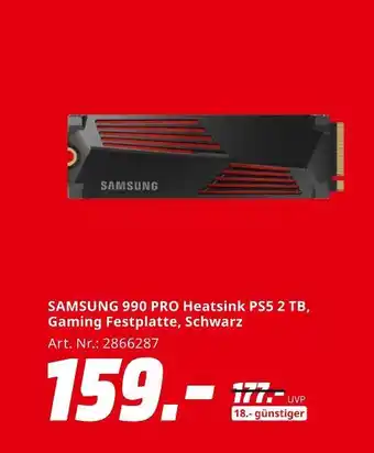 MediaMarkt Samsung 990 pro heatsink ps5 2 tb Angebot