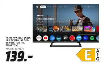 MediaMarkt Peaq ptv 32gf-5025c led tv Angebot