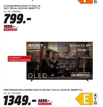 MediaMarkt Sony bravia 8a k-65xr8a oled tv Angebot
